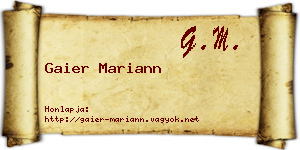 Gaier Mariann névjegykártya